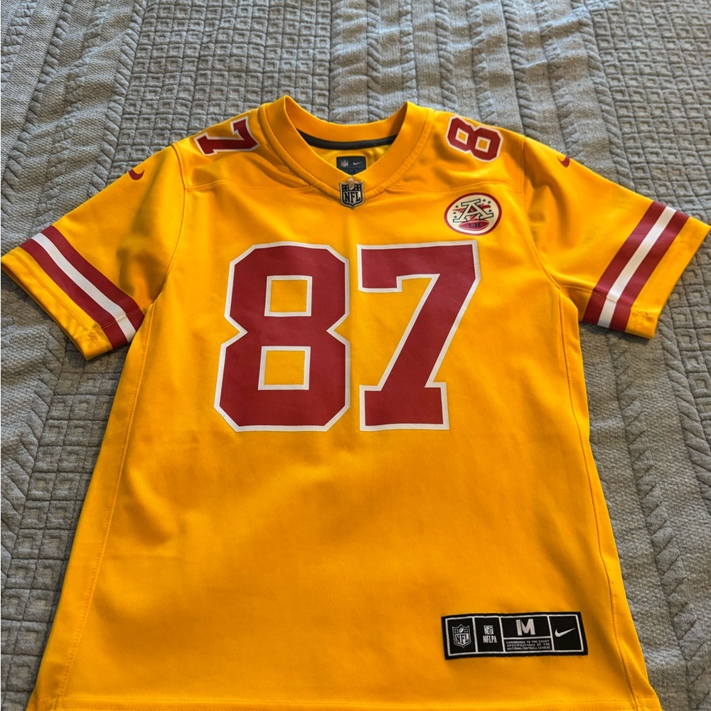 Nike Yellow KC Travis Kelce Youth Jersey
